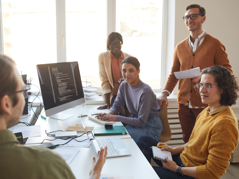 Creative Software Development Team in Office