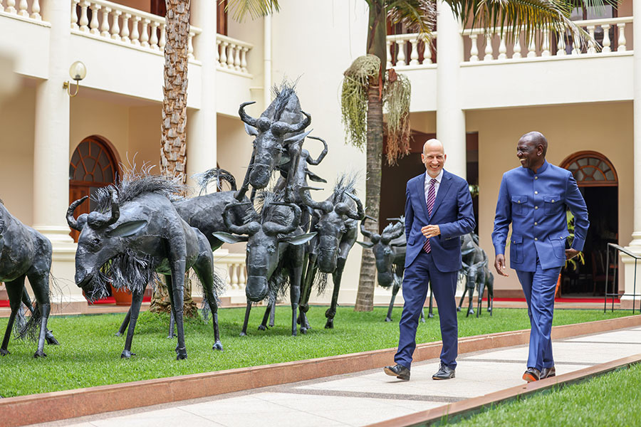 Bundesminister Martin Kocher mit dem Präsidenten der Republik Kenia William Ruto
